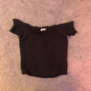 black off the shoulder crop top. never worn!!